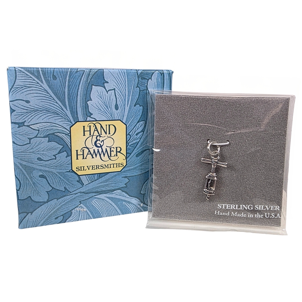 Hand & Hammer Sterling Silver Corkscrew Charm CHS 2440 NIB